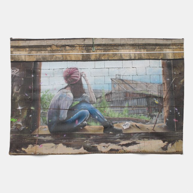 Paño De Cocina Graffiti de Recuerdos de la infancia dulce (Horizontal)