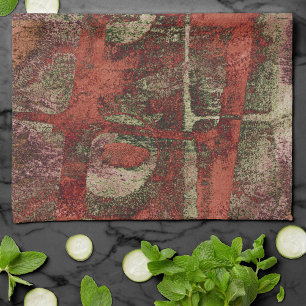 Paño De Cocina Graffiti pintado Grunge Otoño Resto Verde Rojo