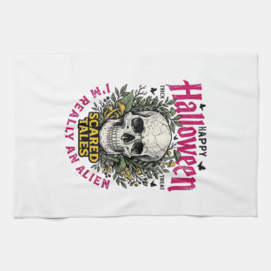 Paño De Cocina Gráfico Alien Calavera Vintage de Halloween para c