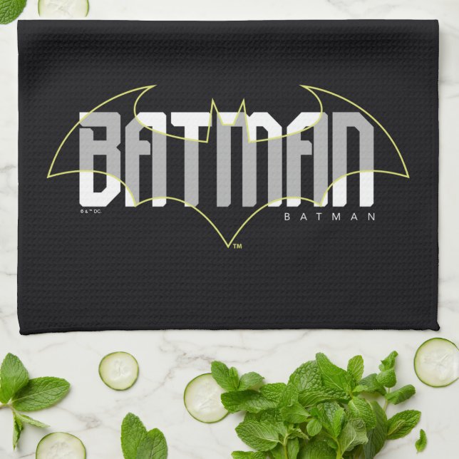 Paño De Cocina Gráfico de nombre de alta tecnología de Batman (Doblado)