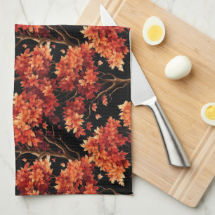 Paño De Cocina Gráfico de patrón sin foco del árbol de arce de ca