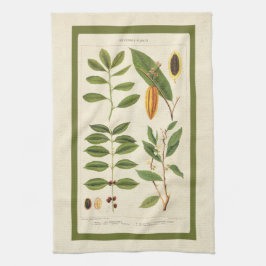 Paño De Cocina Gráfico de plantas de bebidas botánicas de té anti