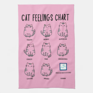 Paño De Cocina Gráfico de Sentimientos de Gatos