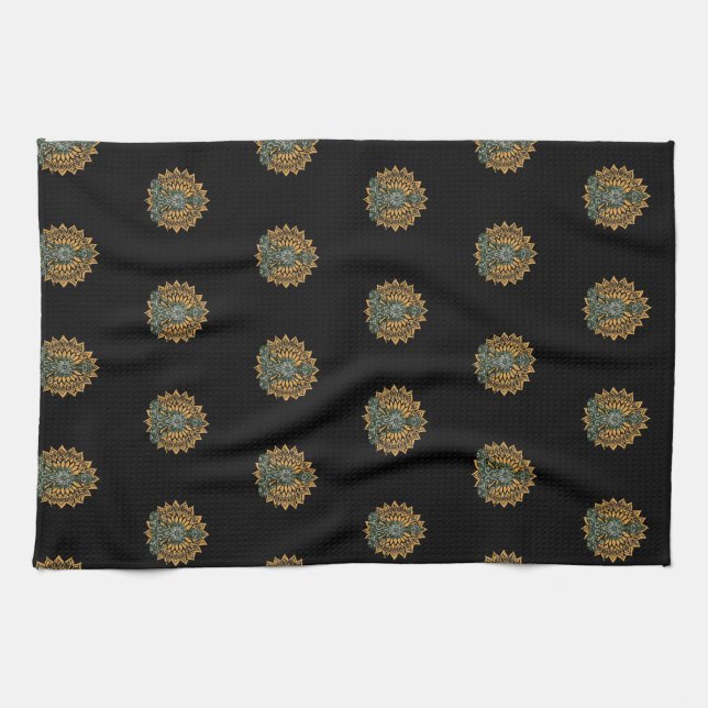 Paño De Cocina Gráfico de Yoga Lotus Pose Zen (Horizontal)