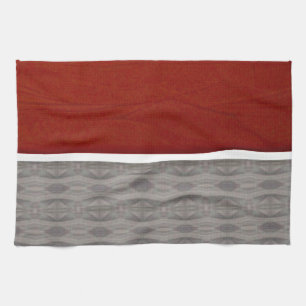 Paño De Cocina Gráfico rojo y gris