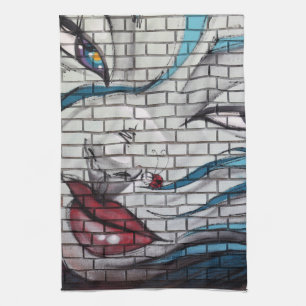 Paño De Cocina Grafiti de chica asiática