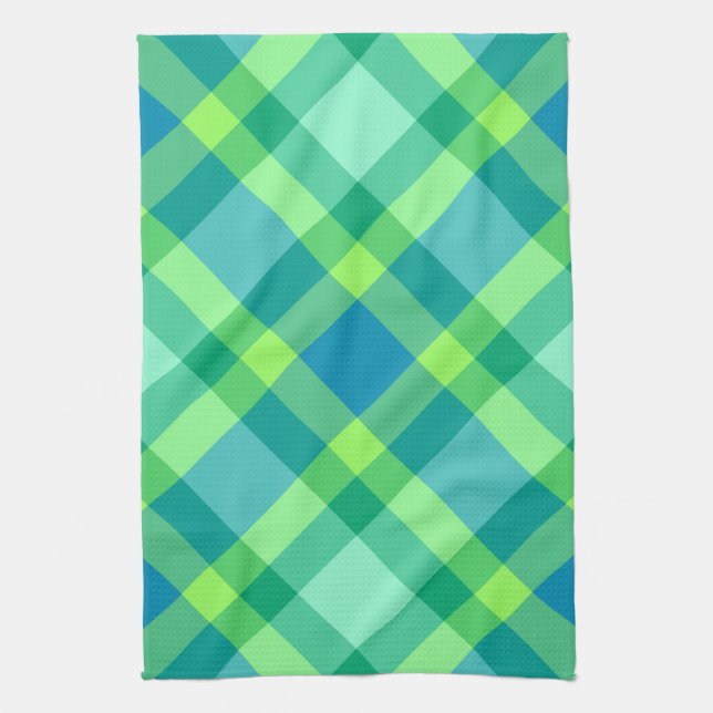 Paño De Cocina Gran Baño Moderno, Verde Jade Y Turquesa (Vertical)