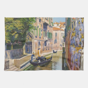 Paño De Cocina Gran Canal Vintage Góndolas Venecia Italia Viaje