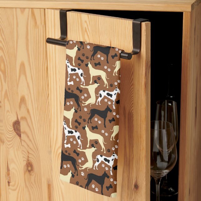 Paño De Cocina Gran Dane Harlequin Fawn Black Danes Cocina Towe (Pliegue de tercios)