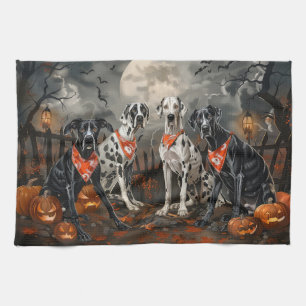 Paño De Cocina Gran Danés de Halloween Espeluznante