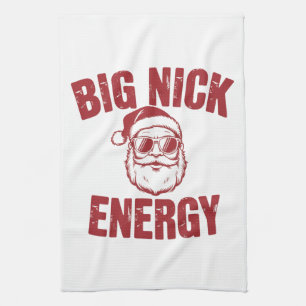 Paño De Cocina Gran Energía de Nick Chiste Divertido de Santa Gro