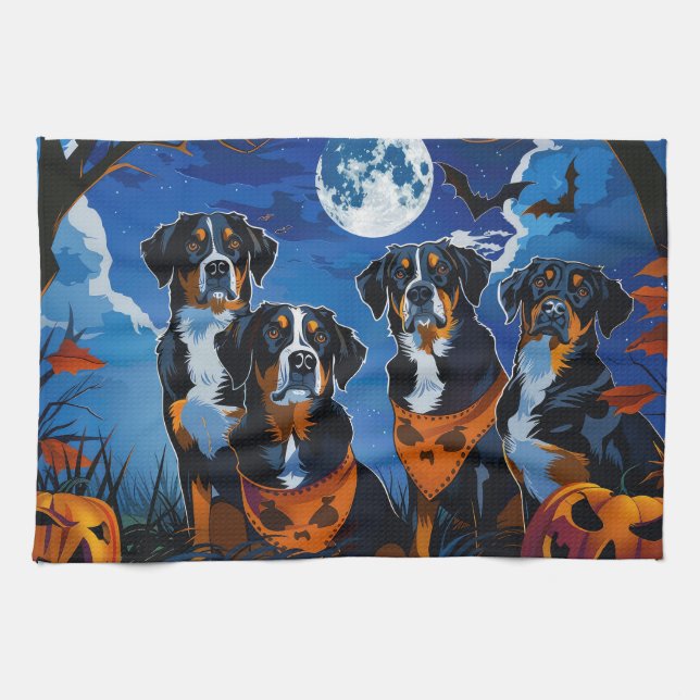 Paño De Cocina Gran Halloween Suizo (Horizontal)