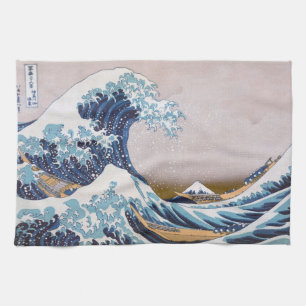 Paño De Cocina Gran ola de tsunami frente a Kanagawa Japón por Ho