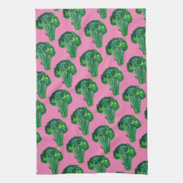 Paño De Cocina Gran y hermoso brócoli come tus verduras rosadas