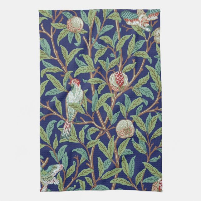 Paño De Cocina Granada y pájaro pequeño, William Morris (Vertical)
