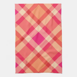 Paño De Cocina Grande de diseño moderno, Naranja, coral y rosa fu