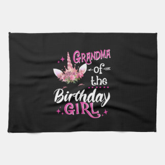 Paño De Cocina Grandma Of The Birthday Girl Unicorn Flower Long S