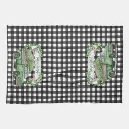 Paño De Cocina Granja | Camión verde vintage | Granja fresca