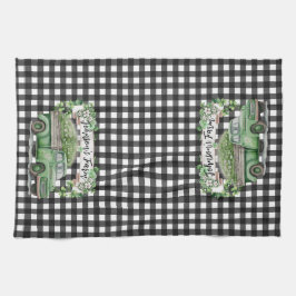 Paño De Cocina Granja | Camión verde vintage | Personalizado