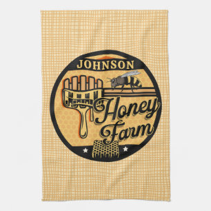 Paño De Cocina Granja de Abejas Melíferas NOMBRE Personalizado Co