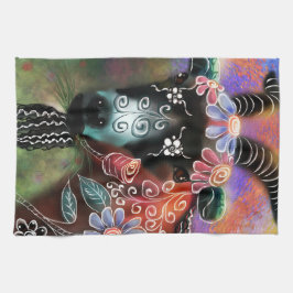 Paño De Cocina Granja de cabra floral caprina animal