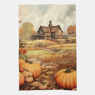 Paño De Cocina Granja de calabaza cosecha cosecha Acción de Graci