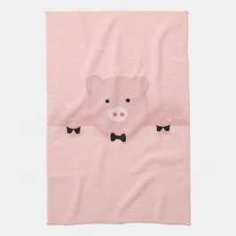 Paño De Cocina Granja de cría de cerdos rosados caprichosos