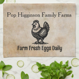 Paño De Cocina Granja de pollo de época