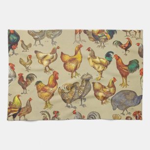 Paño De Cocina Granja de pollo de gallo de corral