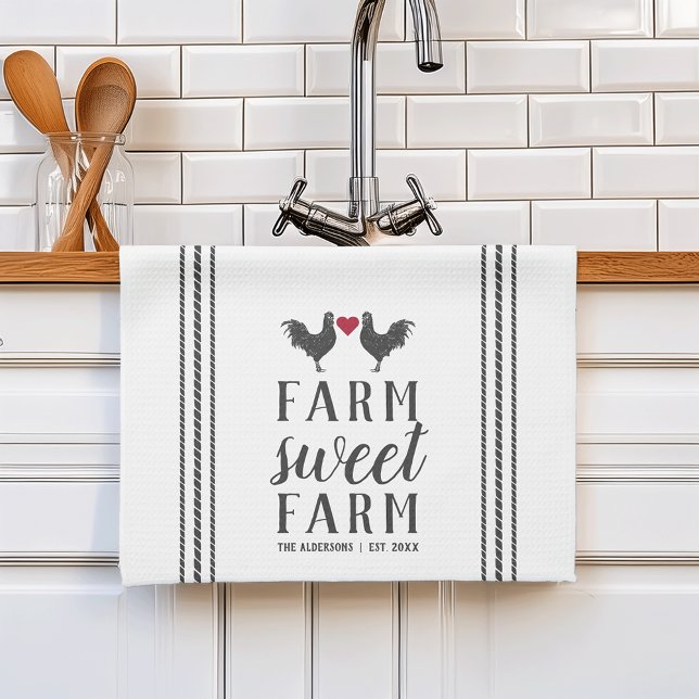 Paño De Cocina Granja dulce rural personalizada y rústica (Subido por el creador)