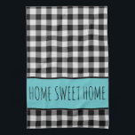 Paño De Cocina Granja personalizada de yeso negro<br><div class="desc">Toalla de cocina personalizada Granjero Negro BuffaloCon un toque verde azulado,  cambie la redacción a su elección, </div>