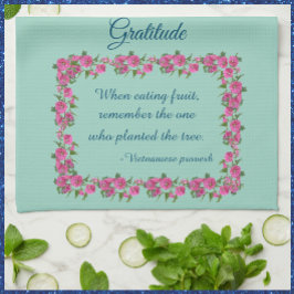 Paño De Cocina Gratitud de rosas verdes y rosas bonitos