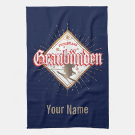 Paño De Cocina Graubünden Suiza retro skier vintage