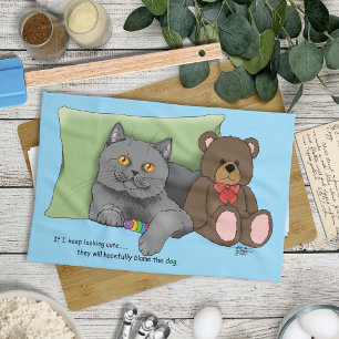 Paño De Cocina Gray Cat Teddy Bear
