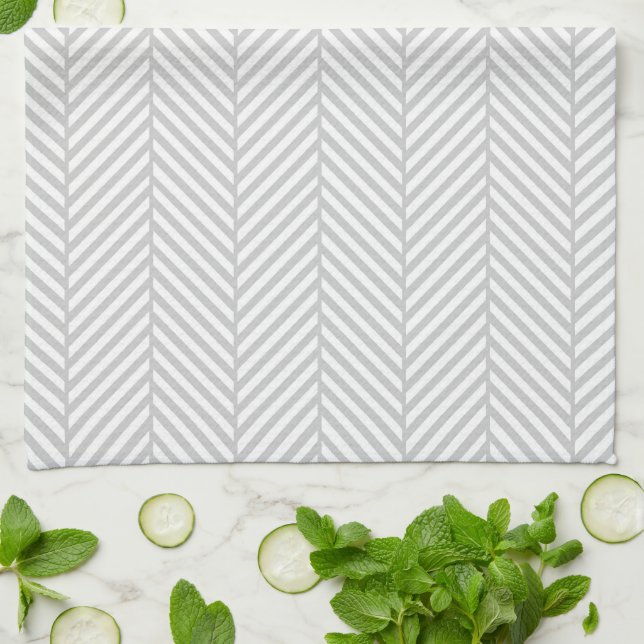 Paño De Cocina Gray Herringbone (Doblado)