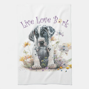 Paño De Cocina Great Dane Dog Mom Floral