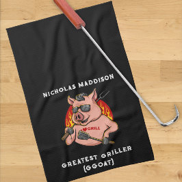 Paño De Cocina Greatest Griller Pig Mascot Personalizado
