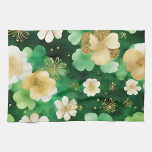 Paño De Cocina Green and Gold St Patrick's Day Shamrock