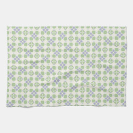 Paño De Cocina Green and Lavender Floral Tile Seamless Pattern