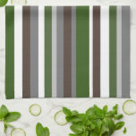 Paño De Cocina Green Brown Grey Neutral Stripes<br><div class="desc">This design may be personalized by choosing the Edit Design option. You may also transfer onto other items. Contact me at colorflowcreations@gmail.com or use the chat option at the top of the page if you wish to have this design on another product or need assistance with this design. See more...</div>