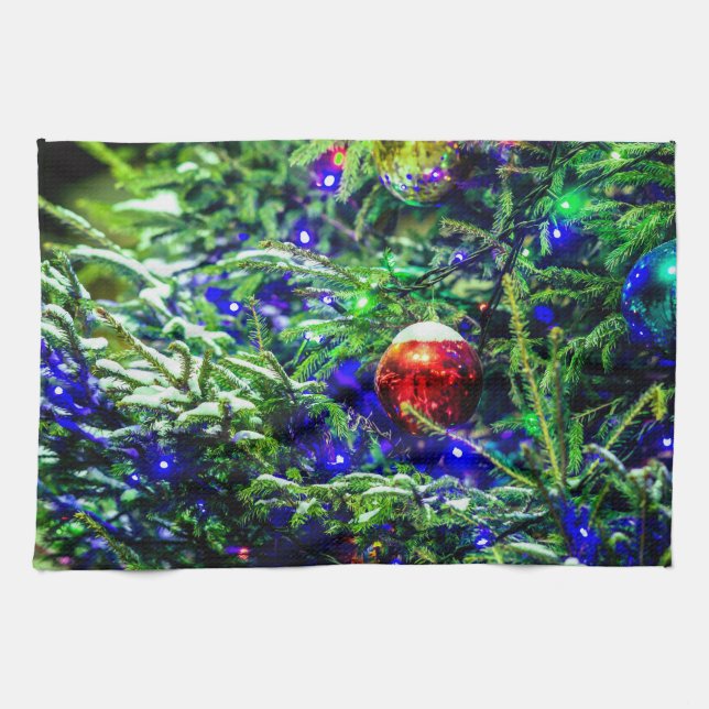 Paño De Cocina Green Christmas Tree Red Ball (Horizontal)