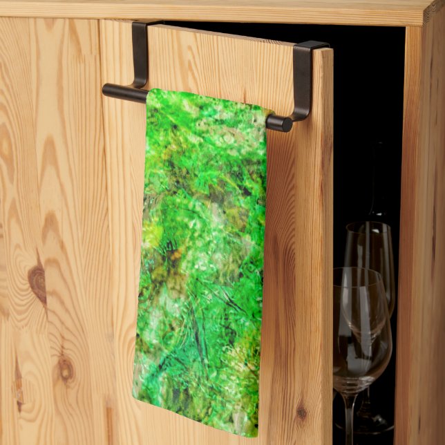 Paño De Cocina Green deep abstract kitchen towels,Green dazzling  (Pliegue de tercios)
