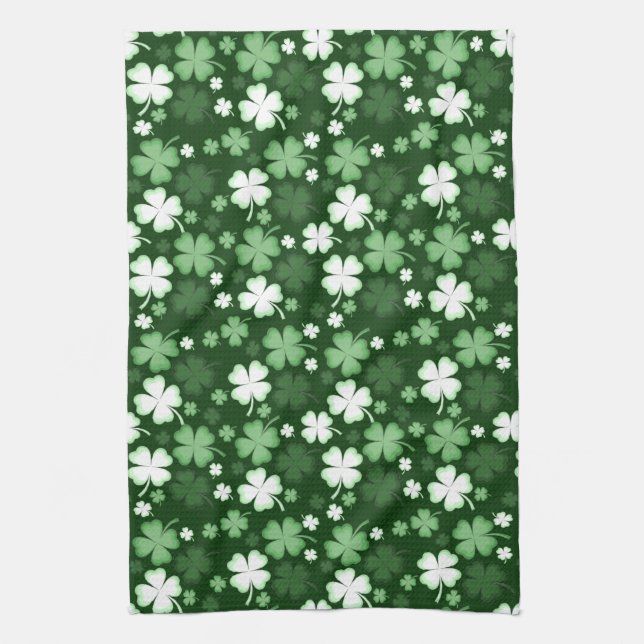 Paño De Cocina Green Shamrock, Día de San Patricio (Vertical)
