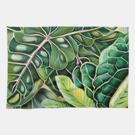 Paño De Cocina Green Tropical Leaves Housewarming Gift
