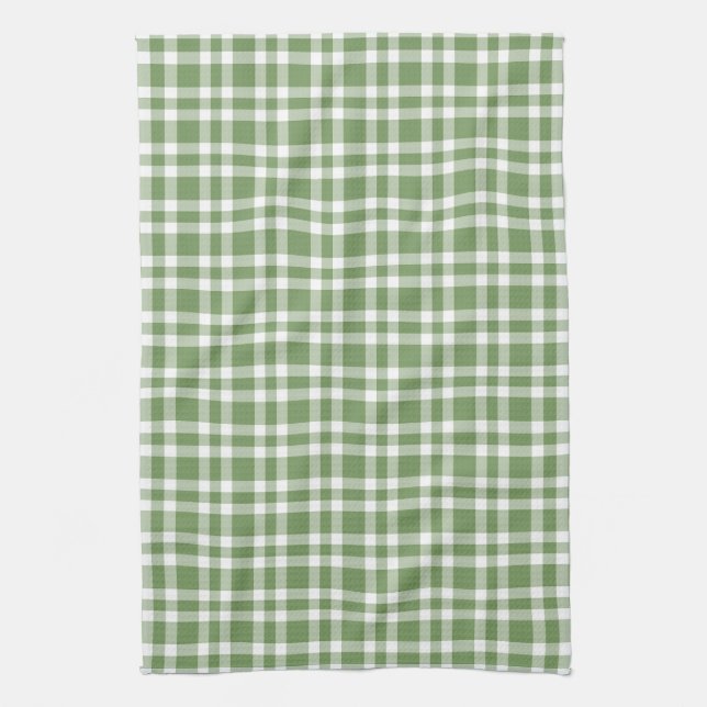 Paño De Cocina Green White Plaid Pattern (Vertical)
