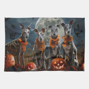 Paño De Cocina Greyhound Halloween Espeluznante