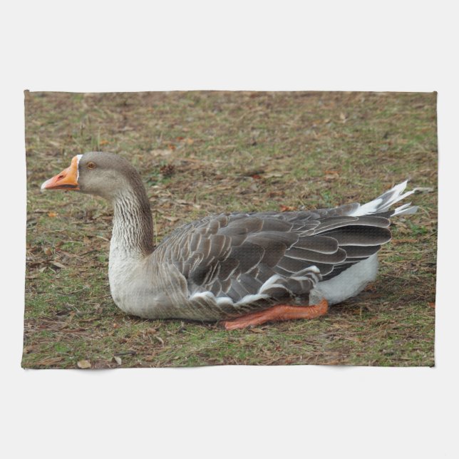 Paño De Cocina Greylag Swan Goose Cross (Horizontal)