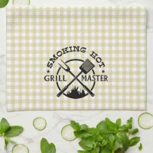 Paño De Cocina Grillmaster calientes Tan Gingham Check