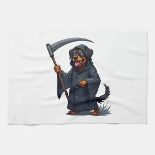 Paño De Cocina Grim Reaper Rottweiler Dog