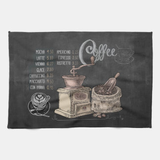 Paño De Cocina Grinder de café: Chalkboard Coffee Art